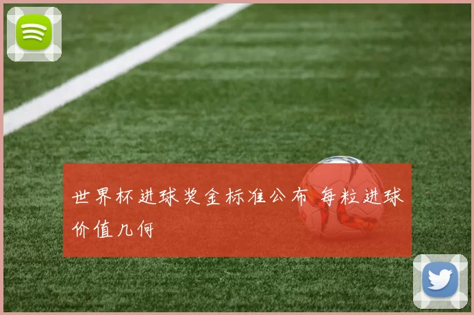 世界杯进球奖金标准公布 每粒进球价值几何